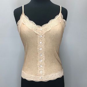 POL Mocha Cami with Lace Detail